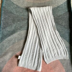 Light Blue Rabbits Fur & Lambswool Knit Braided Scarf